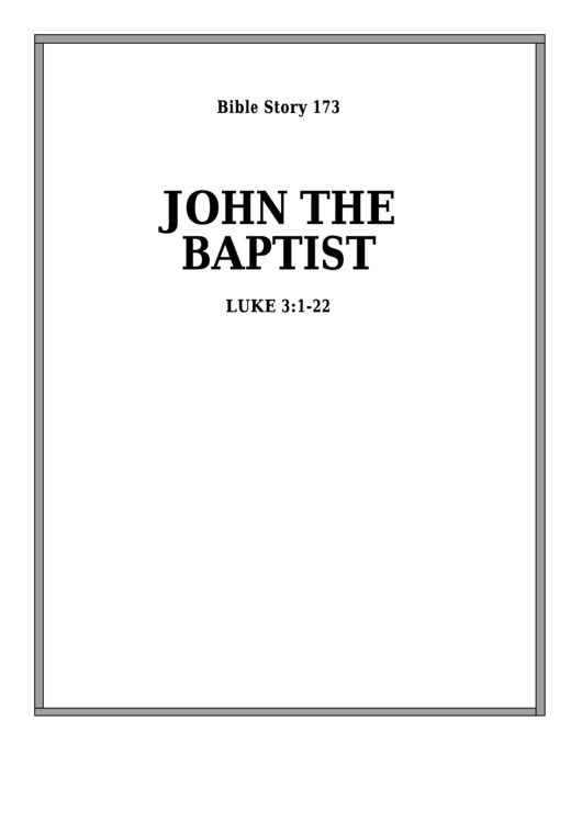 John The Baptist Bible Activity Sheet Set Printable pdf