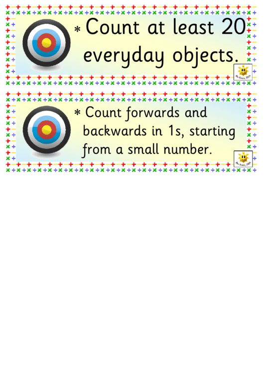 Year 1 Maths Targets Achievement Handout Sticker Template Printable pdf