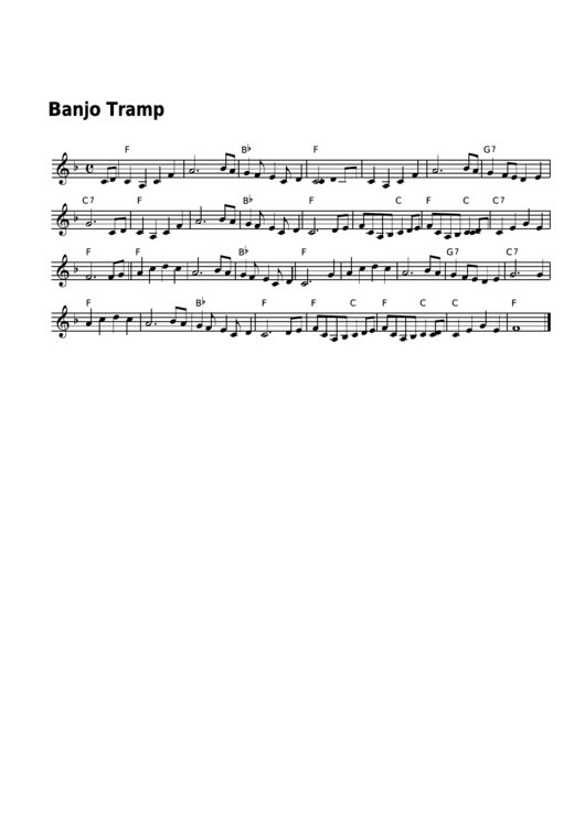 Banjo Tramp Sheet Music Printable pdf