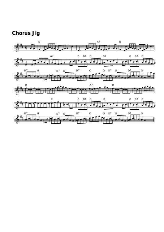 Chorus Jig Sheet Music Printable pdf