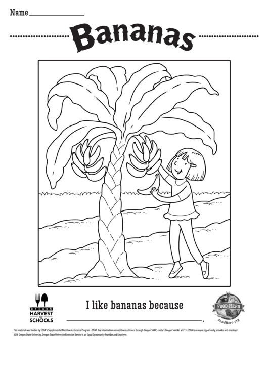 Bananas Coloring Sheet Printable pdf