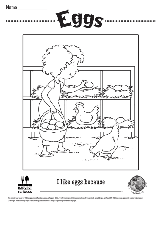 Eggs Coloring Sheet Printable pdf
