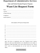 Want List Request Form - Oregon Department Of Administrative Services