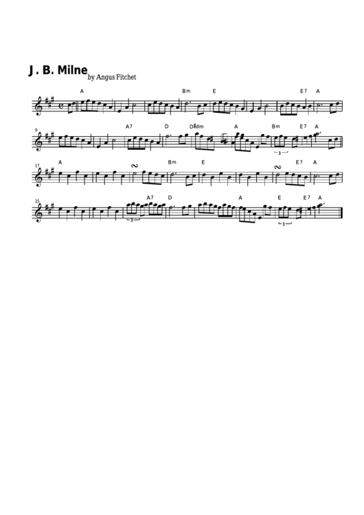 Angus Fitchet - J. B. Milne Sheet Music Printable pdf