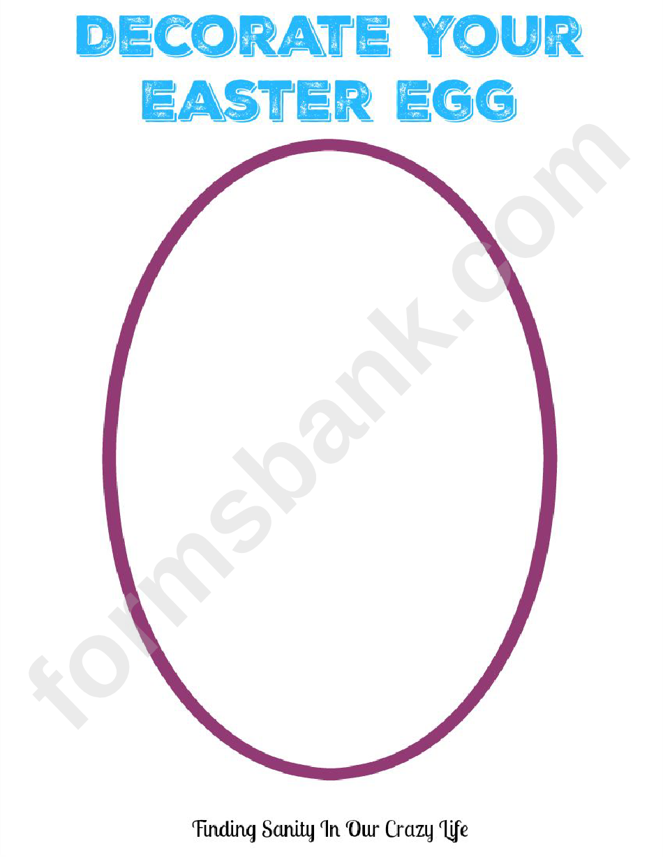 Decorate An Easter Egg Template