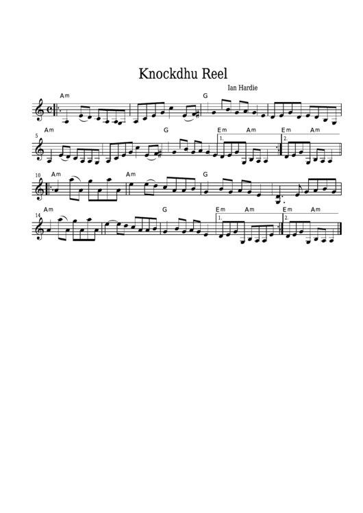 Ian Hardie - Knockdhu Reel Sheet Music Printable pdf