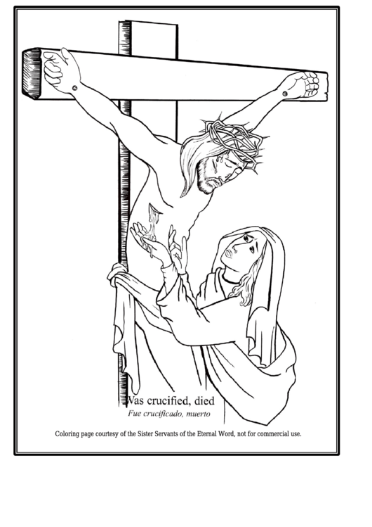 Crucifixion Of Jesus Christ Coloring Sheet Printable pdf