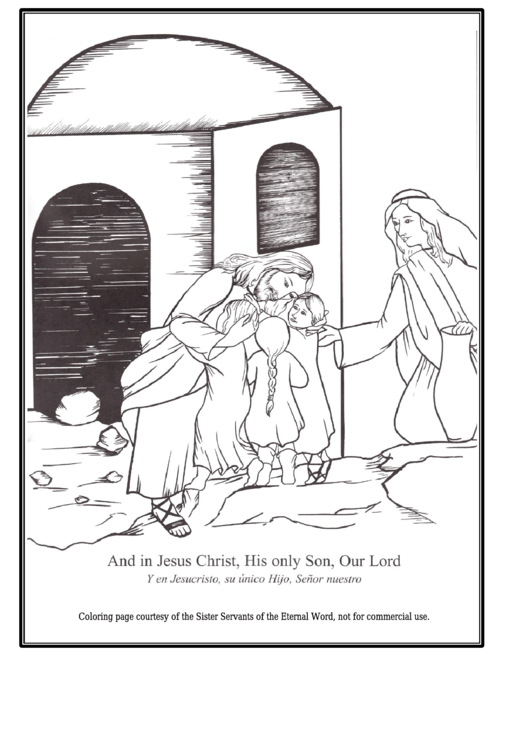 Jesus Christ With Children Coloring Sheet Printable pdf