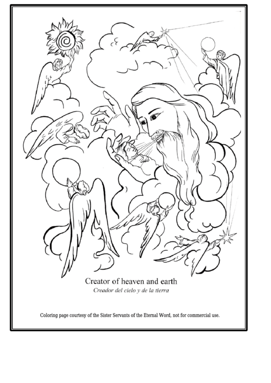 Creator Of Heaven And Earth Coloring Sheet Printable pdf