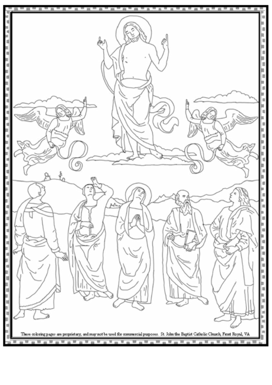 The Ascension Of Our Lord Into Heaven Coloring Sheet Printable pdf