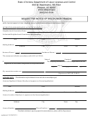 Request For Notice Of Disciplinary Hearing - Arizona Department Of Liquor Licenses And Control