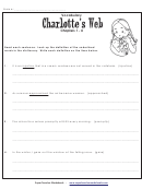 Vocabulary For Charlotte's Web Chapters 1-4 Worksheet