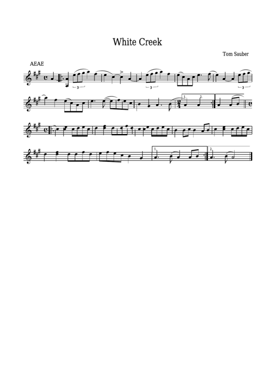 Tom Sauber - White Creek Sheet Music Printable pdf