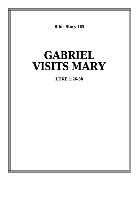 Gabriel Visits Mary Bible Activity Sheet Set Printable pdf