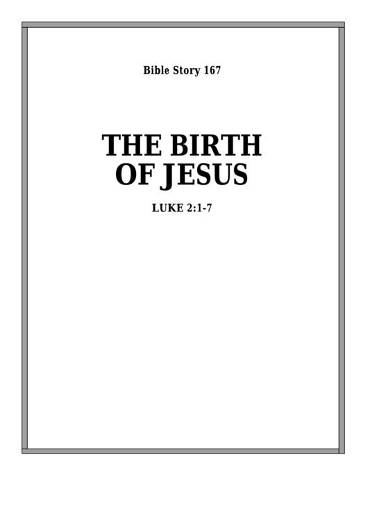 The Birth Of Jesus Bible Activity Sheet Set Printable pdf