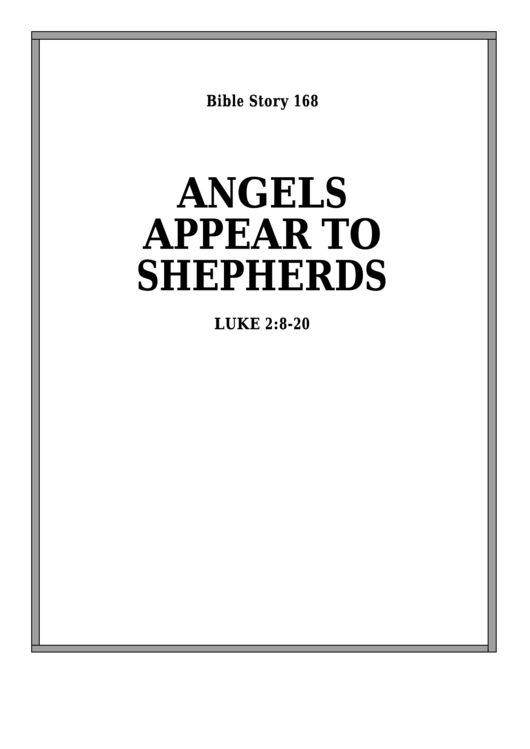 Angels Appear To Shepherds Bible Activity Sheet Set Printable pdf