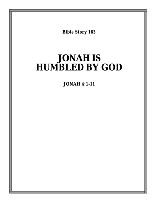Jonah Is Humbled By God Bible Activity Sheet Set Printable pdf