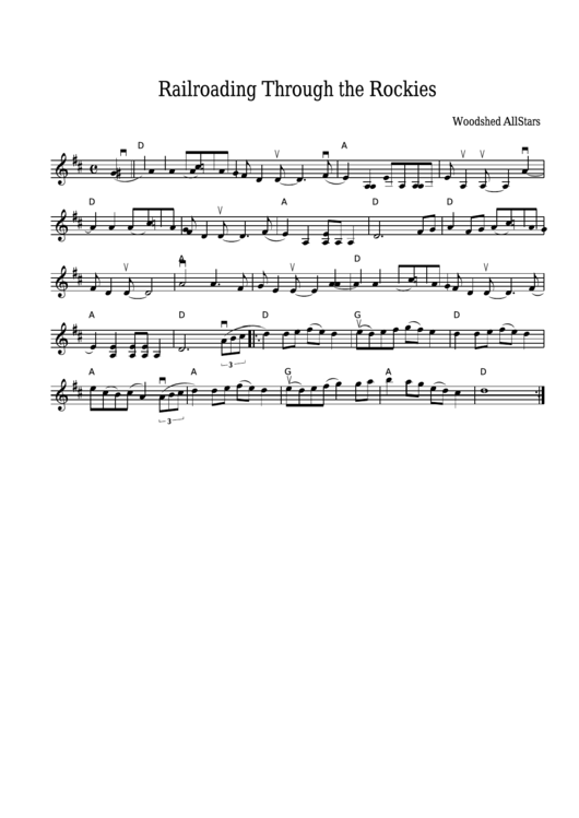 Woodshed Allstars - Railroading Through The Rockies Sheet Music Printable pdf