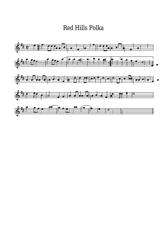 Red Hills Polka Sheet Music Printable pdf