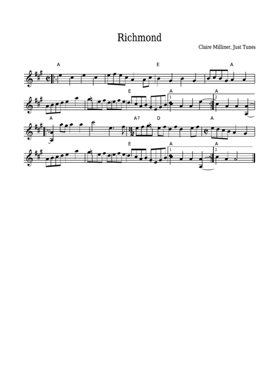 Claire Milliner - Richmond Sheet Music Printable pdf