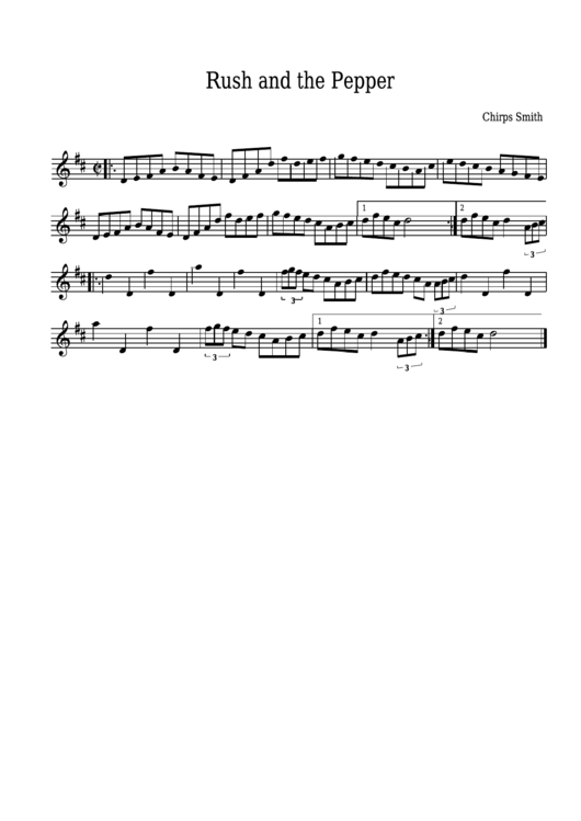 Chirps Smith - Rush And The Pepper Sheet Music Printable pdf