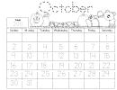 October Calendar Math Journal Kids Activity Sheets
