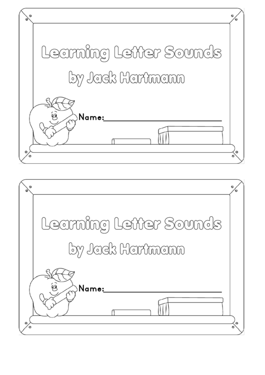 Learning Letter Sounds Book Cover Template Printable pdf