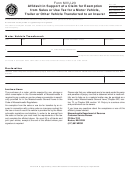 Form Mvu-23 - Affidavit In Support Of A Claim For Exemption From Sales Or Use Tax For A Motor Vehicle, Trailer Or Other Vehicle Transferred To An Insurer