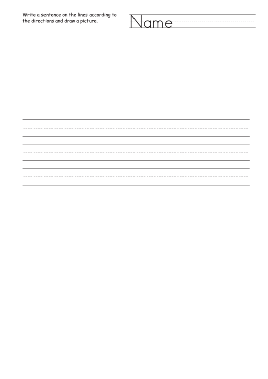 Sentence Writing Worksheet Template Printable pdf