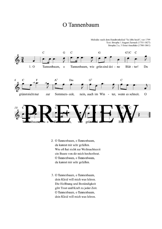 Traditional - O Tannenbaum Sheet Music Printable pdf
