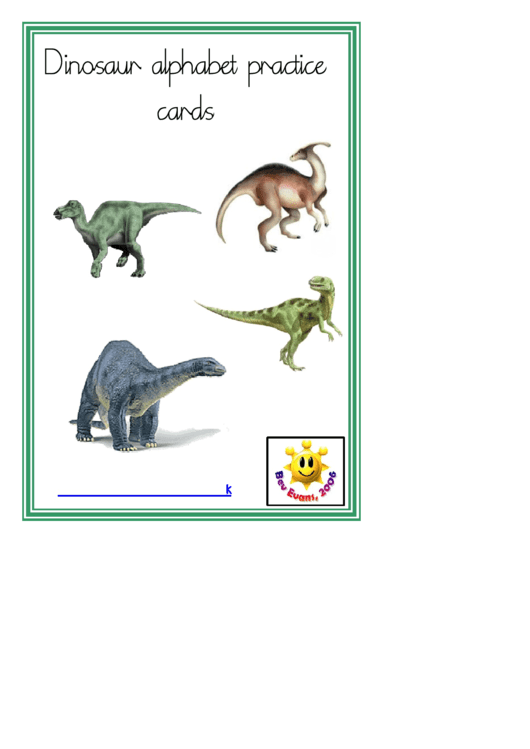 Dinosaur Cursive Handwriting Sheet Printable pdf