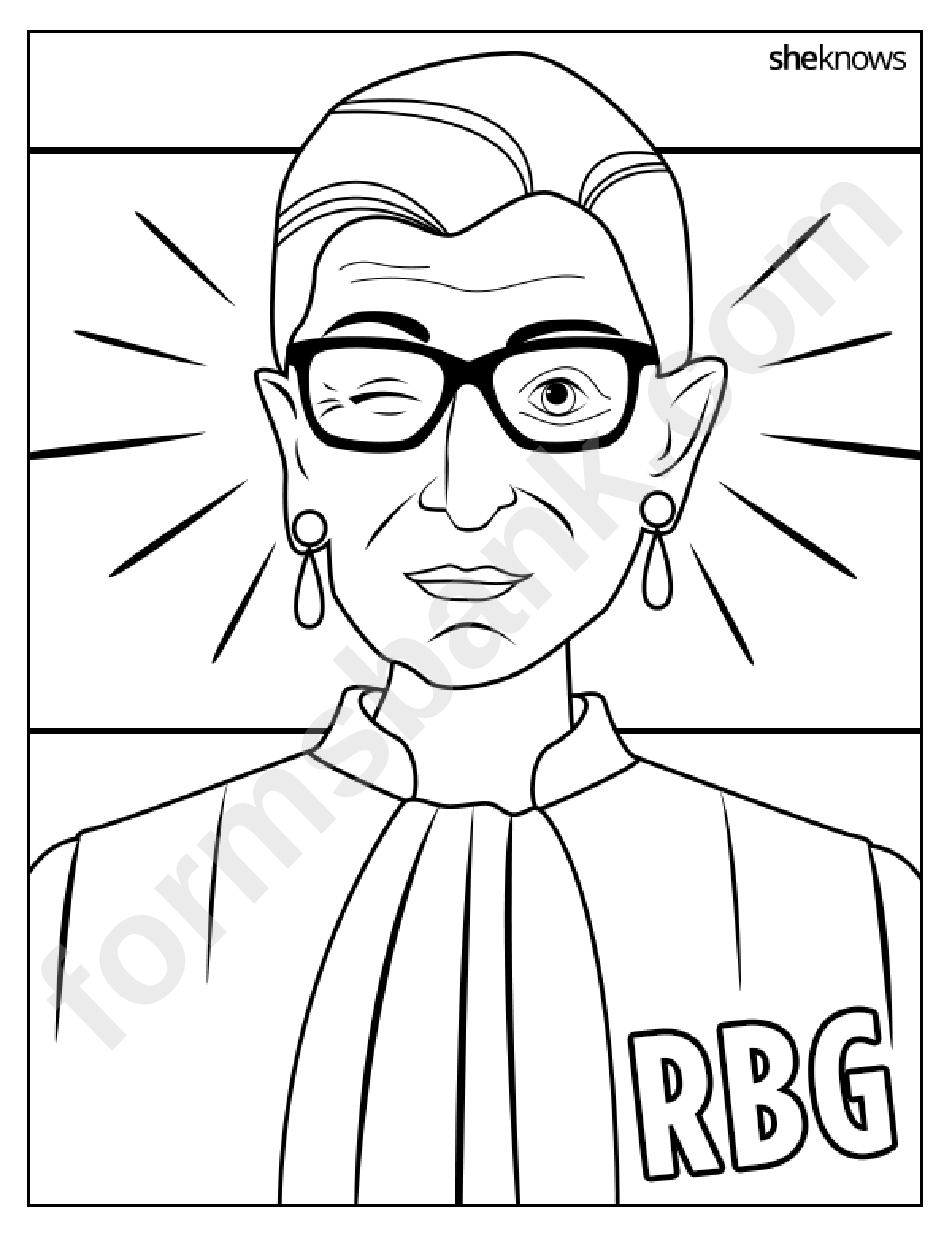 Ruth Bader Ginsburg Coloring Sheet Set