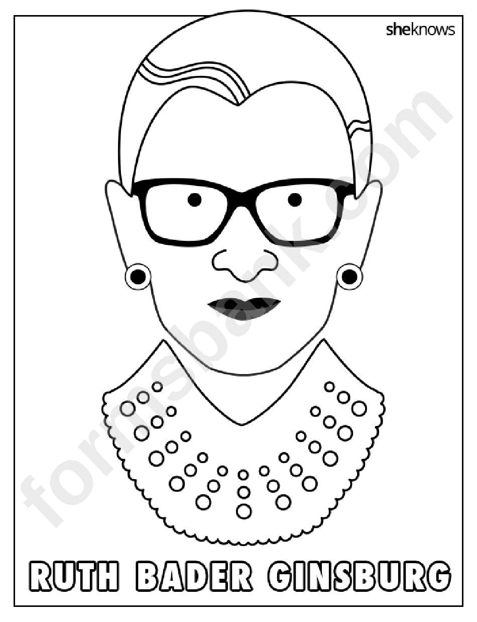 Ruth Bader Ginsburg Coloring Sheet Set