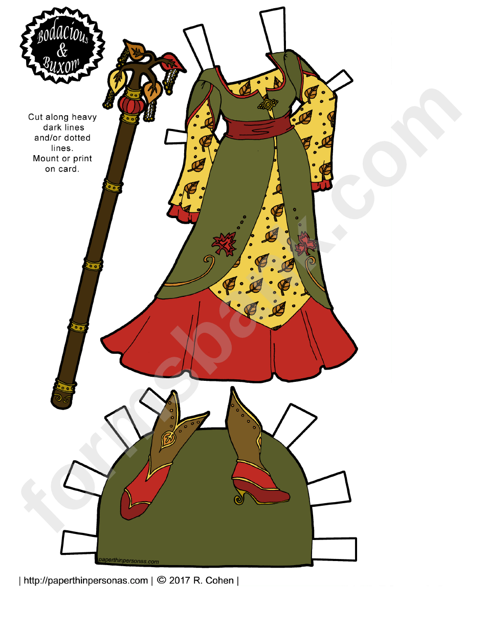 Autumn Style Paper Doll Dress Template