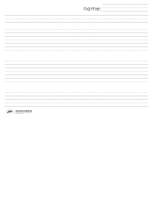 Double Lined Handwriting Paper Template Printable pdf