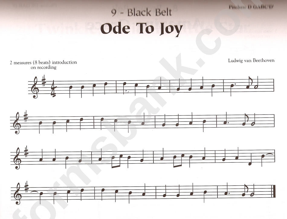 Ode To Joy By Ludwig Van Beethoven Sheet Music