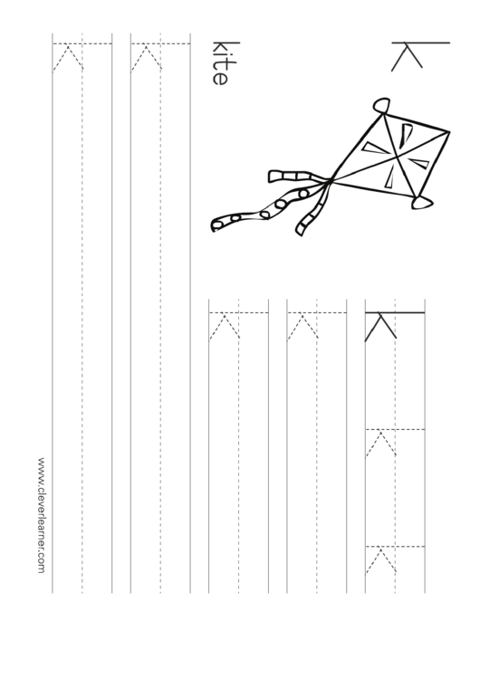 K Is For Kite Letter Tracing Template Printable pdf