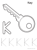 K Is For Key Letter Tracing Template