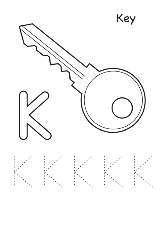 K Is For Key Letter Tracing Template Printable pdf