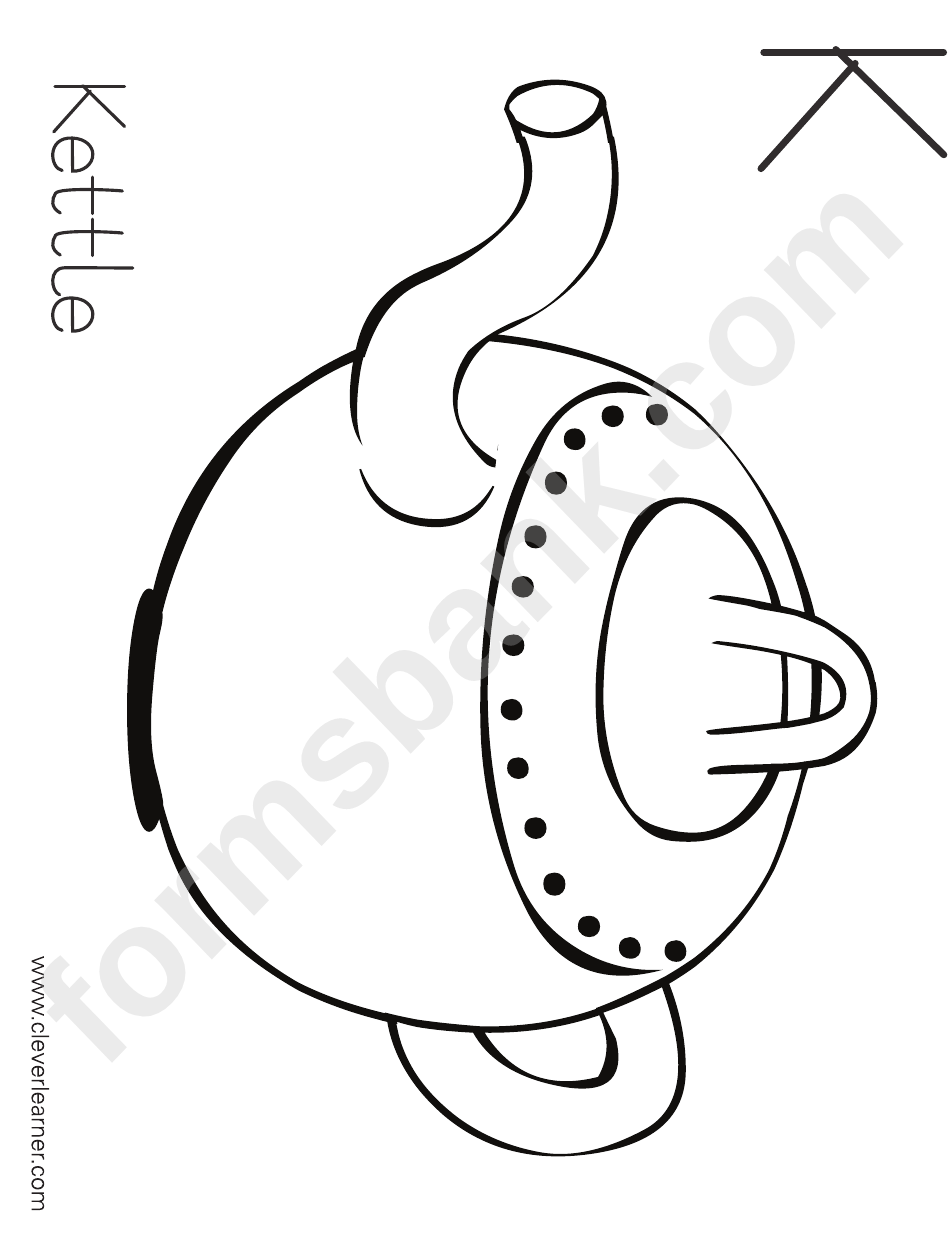 K Is For Kettle Coloring Sheet
