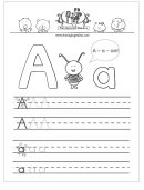 Letter A - Ant - Handwriting Practice Sheets