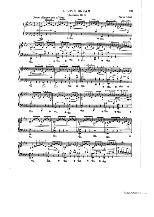 Franz Liszt - A Love Dream Sheet Music Printable pdf