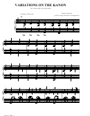 Johann Pachelbel - Variations On The Kanon Sheet Music
