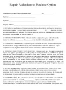 Repair Addendum To Purchase Option Template Printable pdf