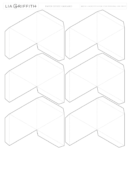 Paper Geode Garland Template Printable pdf