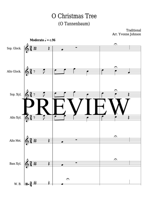 Yvonne Johnson - O Christmas Tree Sheet Music Printable pdf