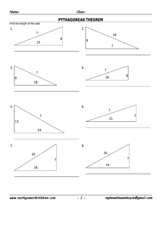 Triangle Sides Worksheet With Answer Key Printable pdf