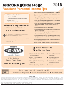 Arizona Form 140ez - Resident Personal Income Tax Return - 2013