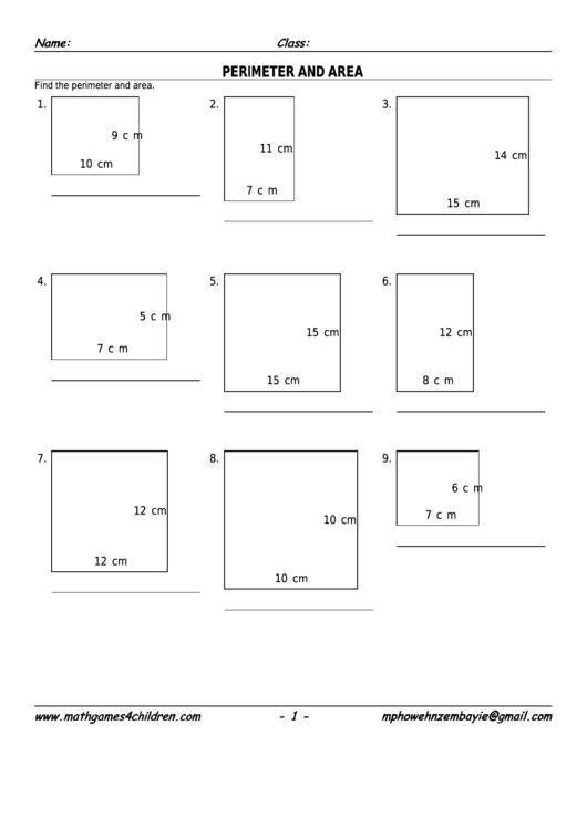 basic perimeter worksheets