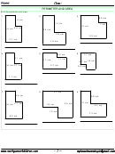 L-shapes Perimeter & Area Worksheet With Answer Key